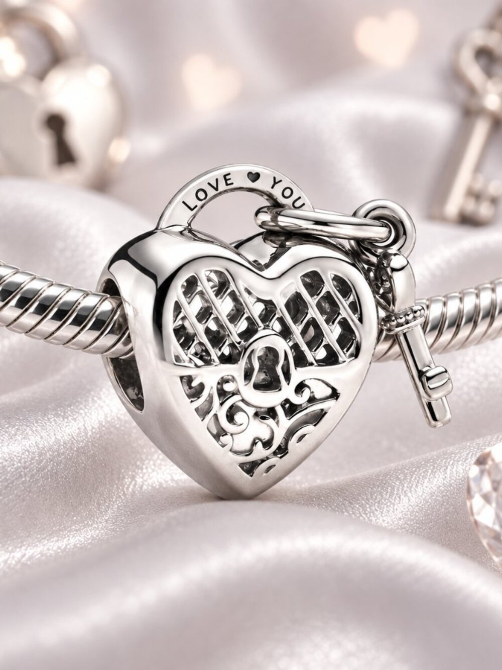 Love You Lock Charm